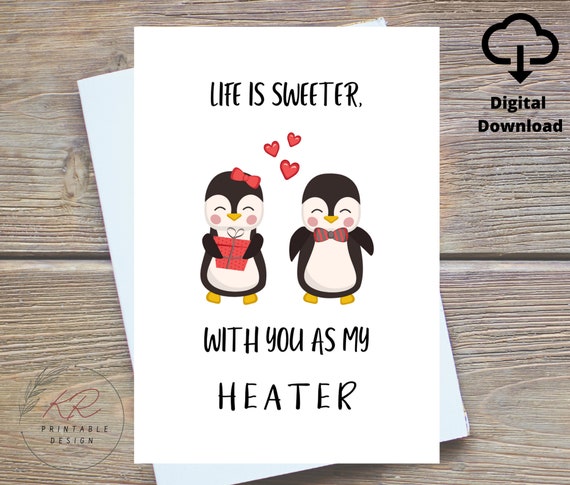 Funny I Love You Card Life is Sweeter With You as My Heater - Etsy Canada