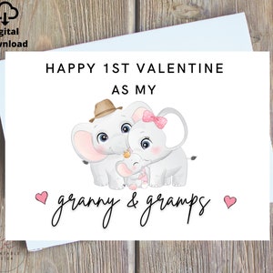 Valentinstagskarte für Großeltern zum Ausdrucken, Oma und Opa, Oma und Opa Valentinstag Karte, Nanna und Papa Valentinstag Karte Digitaldruck