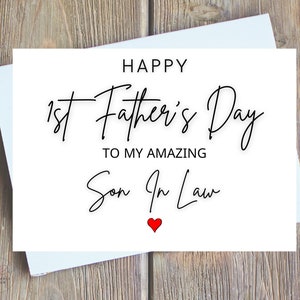 Para nuestro maravilloso yerno, primer día del padre, tarjeta de feliz primer día del padre para yerno, tarjeta personalizada del primer día del padre para yerno digital