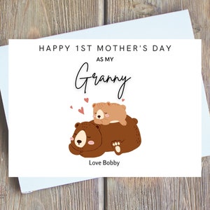 Biglietto personalizzato per la prima festa della mamma per nonna, nonna, nonna, nana, biglietto per la prima festa della mamma per nonna, nonna 1° festa della mamma digitale