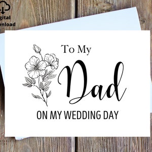 Tarjeta para mi papá el día de mi boda, tarjeta para mi papá, tarjeta para el día de la boda para papá, tarjeta para el día de la boda, carta para tu papá el día de la boda digital