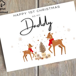 Buon primo Natale come il mio papà, biglietto di auguri per il primo Natale del papà, Buon primo Natale come il mio papà, biglietto di auguri per il nuovo Natale del papà digitale stampabile