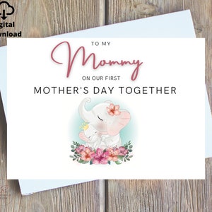 Para minha mamãe em nosso primeiro dia das mães juntos, primeiro cartão de dia das mães mamãe, cartão de dia das mães primogênito, cartão de dia das mães do bebê