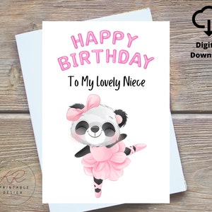 Alles Gute zum Geburtstag für meine schöne Nichte druckbare Karte, Nichte Geburtstagskarte Digital, Geburtstagskarte für Nichte, druckbare Geburtstagskarte für Nichte