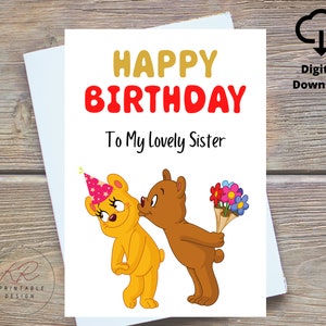 Carte imprimable Joyeux anniversaire à ma belle soeur, carte d'anniversaire de soeur, carte d'anniversaire pour soeur, carte d'anniversaire imprimable pour soeur