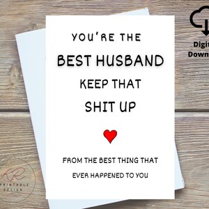 Grappige echtgenoot verjaardagskaart afdrukbaar, je bent de beste echtgenoot Keep That Shit Up verjaardagskaart afdrukbaar, grap echtgenoot verjaardagskaart digitaal