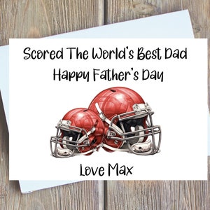 Tarjeta personalizada para el primer día del padre para hijo, esposo, jugador de fútbol americano, tarjeta para el primer día del padre, tarjeta digital para el primer día del padre del hijo