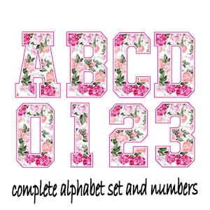 Letras del alfabeto floral de acuarela PNG, letras del alfabeto floral de primavera brillante, elementos PNG, letras prediseñadas, diseños de conjuntos alfa PNG