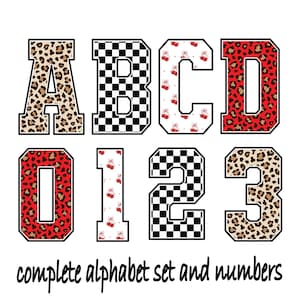 Leopard Print Alphabet letters and number Set Clipart, Sport Alphabet png, Leopard mama png, png Print File For Sublimation