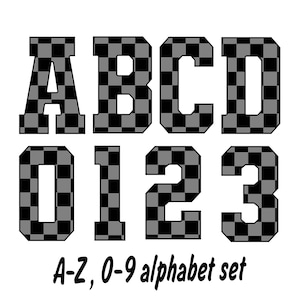 Alfabeto xadrez preto e números, letras do alfabeto com padrão xadrez, arquivo PNG, esporte Png, menino, crianças, download instantâneo