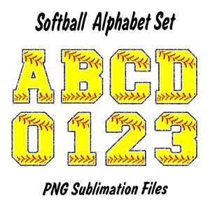 Softball Letters PNG, Softball Player Name Png, sport alphabet png, Alpha Letters & Number, College, School, Sublimation Designs Downloads