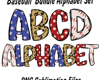 Baseball Alphabet Letters PNG Bundle,Baseball Sports,Hand Drawn Alphabet Doodle,Baseball Mama Alphabet Letters,Sublimation Designs Downloads