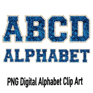 Sequin Faux glitter Navy Blue and Gold Alphabet letters and number Set Clipart ,Glitter Sport Alphabet png,  png Print File For Sublimation