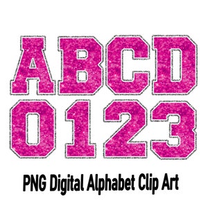 Lentejuelas Falsa brillo Letras y números del alfabeto rosa y plateado Set Clipart ,Glitter Sport Alphabet png, png Imprimir archivo para sublimación