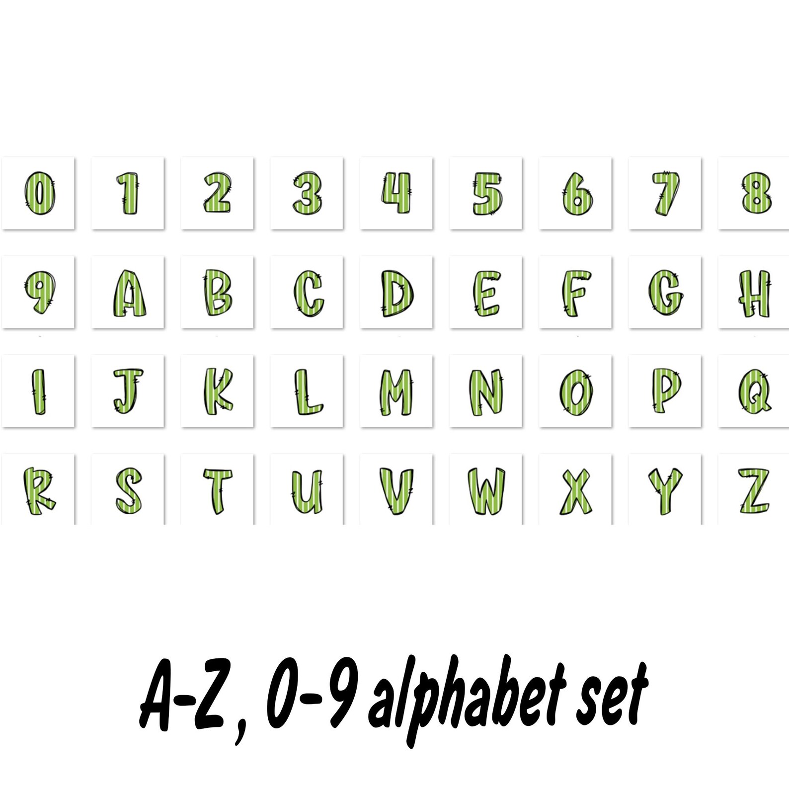 St. Patrick's Day Alphabet Png Files Bundle, St. Patrick's Day Doodle ...