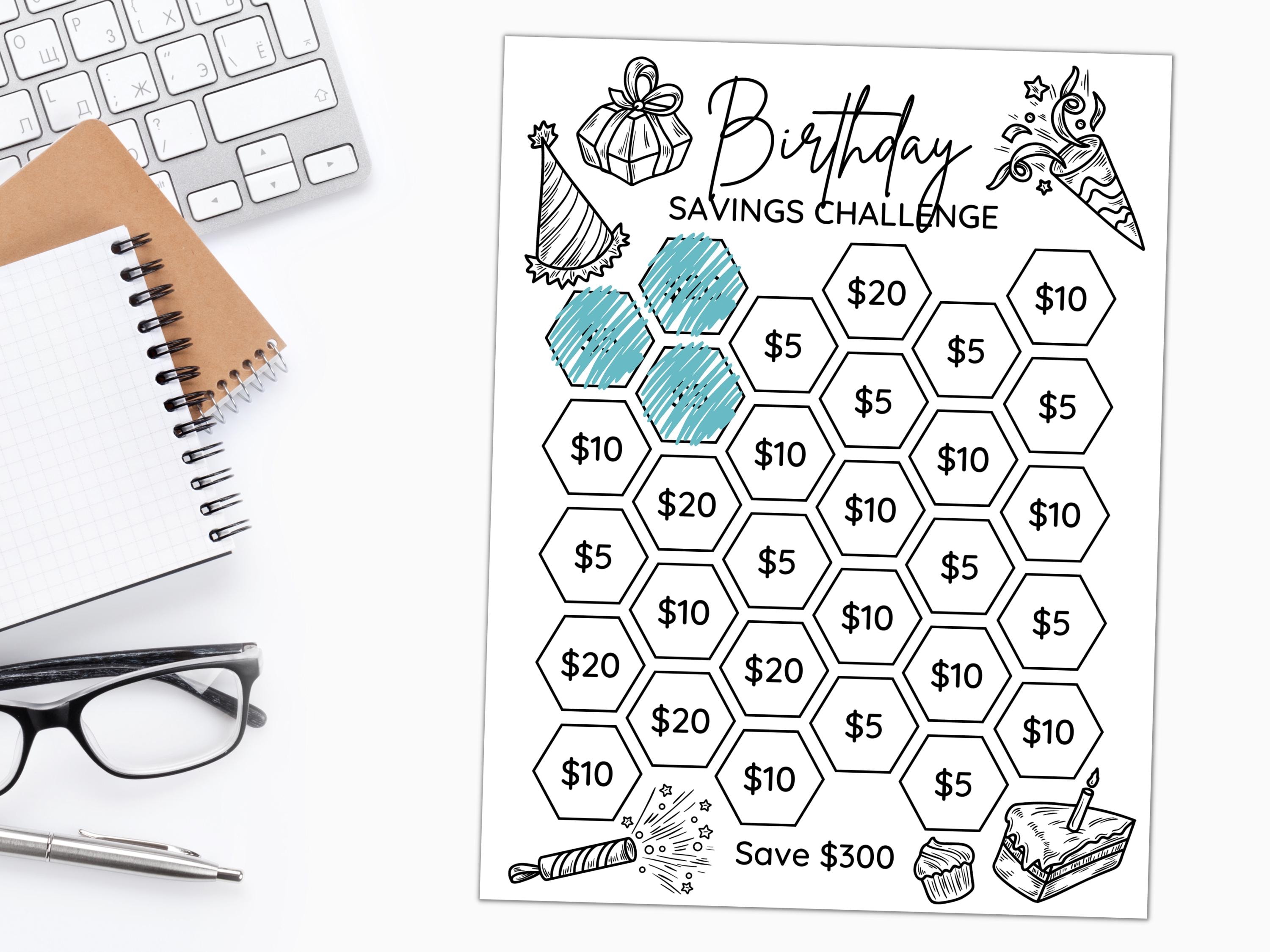 100Days Saving Challengeリフィル ハートクマデザイン 100 Day Savings Challenge | $5000 Savings Challenge Free