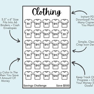 Savings Challenge Printable | Savings Challenge Bundle | A6 Sized Mini Savings Challenge Trackers | 500 Savings Challenge | Set Of 10