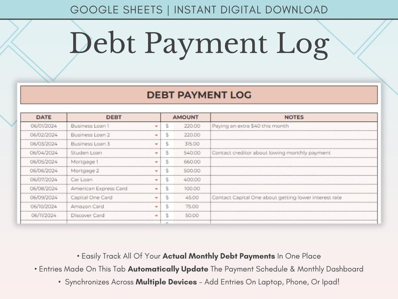 Debt Snowball Spreadsheet Google Sheets, Debt Payoff Tracker Spreadsheet, Debt Snowball Calculator Template