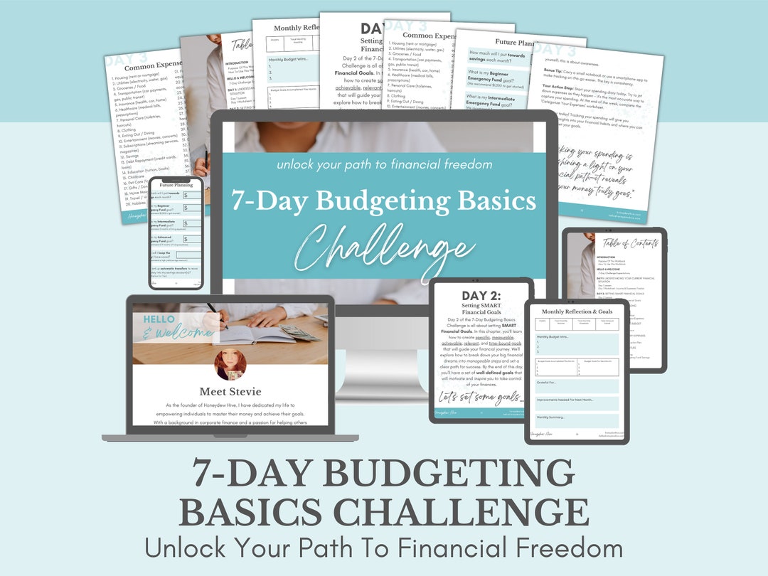 7-day Budgeting Basics Challenge 39-page Budget Planner Workbook With 9 ...