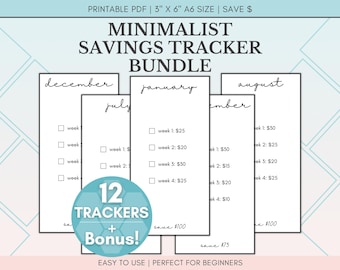 A6 Savings Challenge Bundle | Monthly Money Tracker (PDF Pattern)