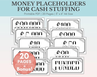 Floral Money Placeholders Bundle | Cash Stuffing, Budget Binder (Digital Download)