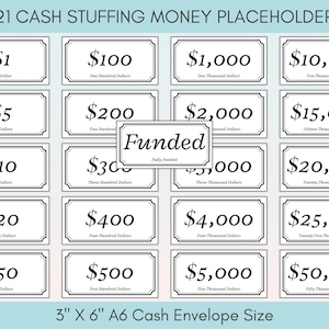 Cash Stuffing Starter Kit Printable, Cash Envelope System Budget Binder, Cash Stuffing for Beginners