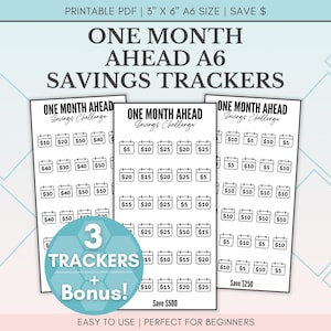One Month Ahead Savings Challenge Bundle | A6 Budget Binder Insert (PDF)