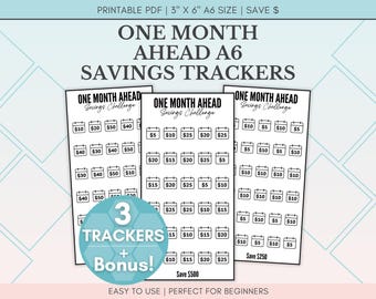 One Month Ahead Savings Challenge Bundle | A6 Budget Binder Insert (PDF)