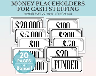 Floral Money Placeholders | Cash Stuffing Budget Binder (Digital Download)