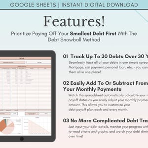 Debt Snowball Spreadsheet Google Sheets, Debt Payoff Tracker Spreadsheet, Debt Snowball Calculator Template