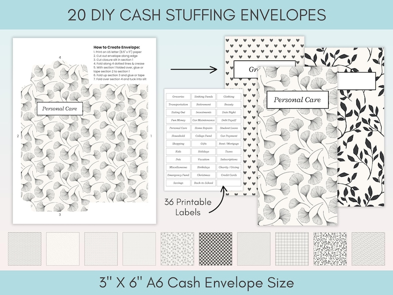 Cash Stuffing Starter Kit Printable, Cash Envelope System Budget Binder, Cash Stuffing for Beginners