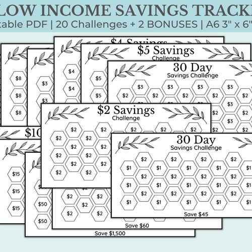 Savings Challenge Printable Money Saving Challenge Printable - Etsy