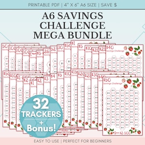 A6 Mini Savings Challenge Tracker | Printable PDF Bundle