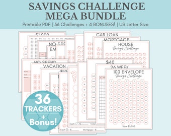 Geldbesparende uitdagingsbundel | Besparingen uitdaging afdrukbaar | 100 envelopuitdaging | Spaaruitdagingsmap | 10.000 spaaruitdaging