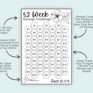 Savings Challenge Printable Savings Challenge Bundle A6 Etsy