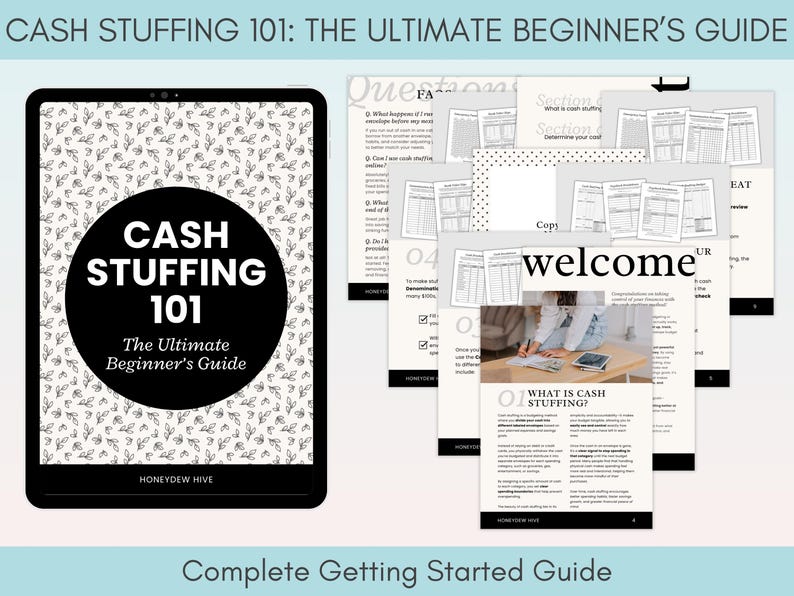 Cash Stuffing Starter Kit Printable, Cash Envelope System Budget Binder, Cash Stuffing for Beginners