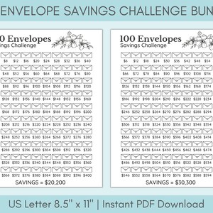 Printable 100 Envelope Savings Challenge Bundle Savings Challenge ...