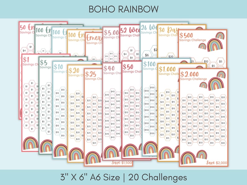Ultimate Savings Challenge Bundle, 100 Savings Trackers Printable, A6 Cash Stuffing Challenges, Money Saving Tracker