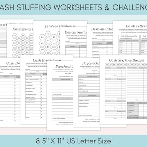 Cash Stuffing Starter Kit Printable, Cash Envelope System Budget Binder, Cash Stuffing for Beginners