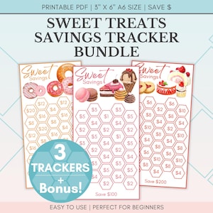 Sweet Treats Savings Challenge Bundle | A6 Budget Binder Insert (PDF)