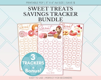Sweet Treats Savings Challenge Bundle | A6 Budget Binder Insert (PDF)