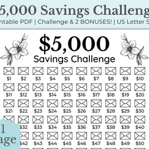 5000 Savings Challenge Printable 5000 Savings Challenge - Etsy