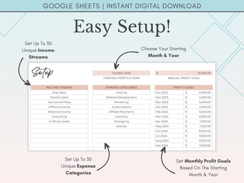 Small Business Bookkeeping Spreadsheet Google Sheets, Income and Expense Tracker, Simple Bookkeeping Template
