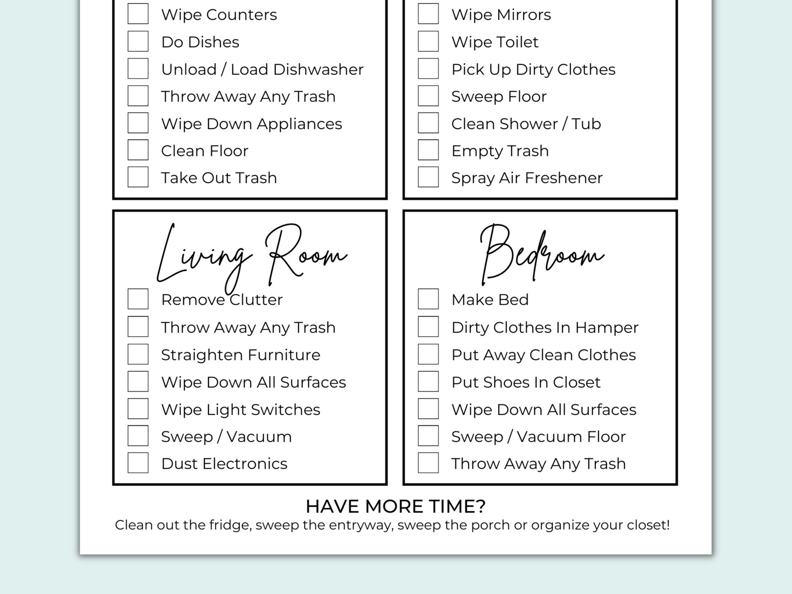 speed-cleaning-checklist-printable-weekly-cleaning-checklist-etsy