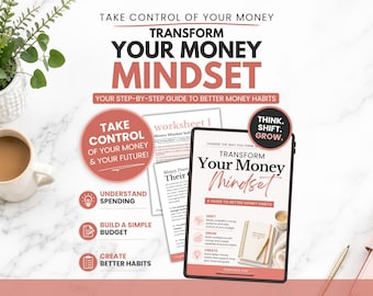 Money Mindset Workbook Printable, Personal Finance Planner, Financial Binder Worksheets, Budgeting Guide PDF