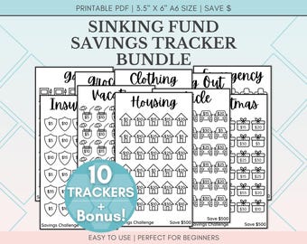 A6 Savings Challenge Printable Bundle | Sinking Funds Tracker (PDF)