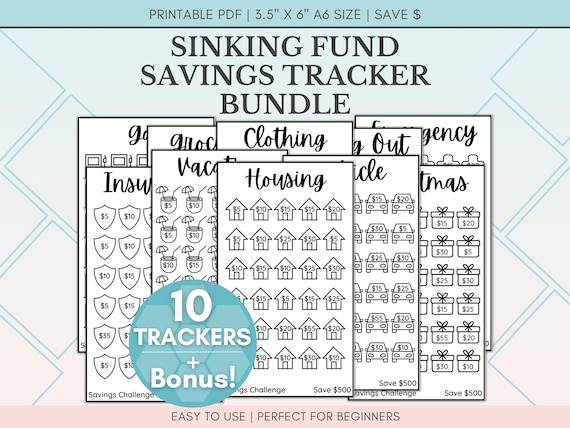 A6 Savings Challenge Printable Bundle | Sinking Funds Tracker (PDF)