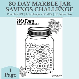 30 Day Savings Challenge Printable Money Saving Challenge Monthly ...
