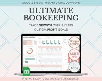 Small Business Bookkeeping Spreadsheet Google Sheets, Profit and Loss Tracker, Business Finance Spreadsheet Template