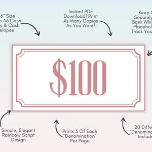 Dollar Bill Placeholders For Cash Stuffing